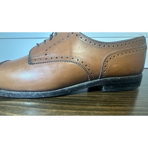 ALLEN EDMONDS Sanford Brogue Oxford Brown Cap Toe Dress Shoes Men's 12 AA - Picture 9 of 13